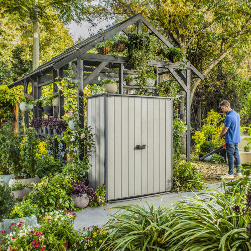 Keter Garden Storage Cabinet Grey Outdoor Furniture Shed Organiser Chest Box